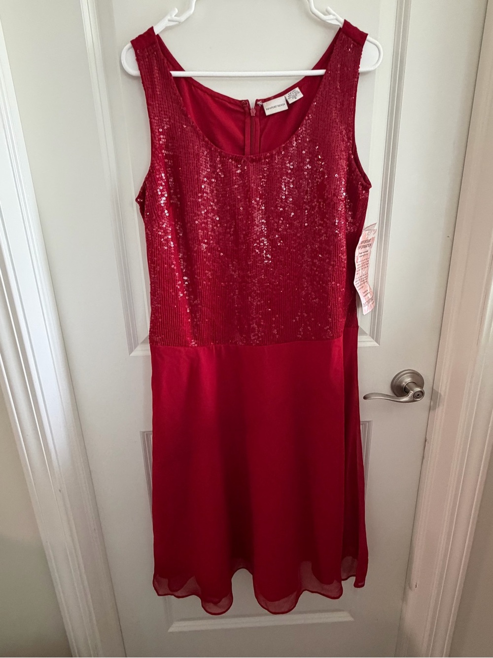 Newport News Vibrant Red Dress - Textured Detail